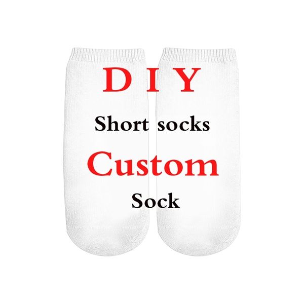 3D-Druck DIY individuelles Design Männer Frauen kurze Socken Drop Großhändler Lieferanten 220707