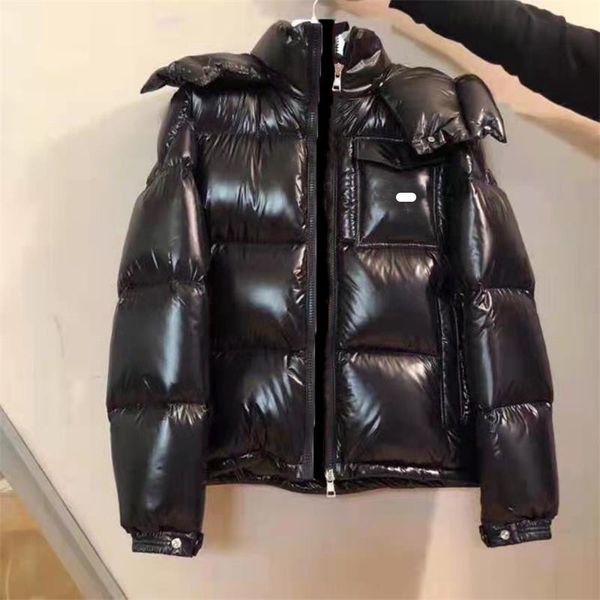 

22ss mens jacket parka quality classic casual keep warm in winter outdoor feather winters men women jackets outerwear detachable down, Black