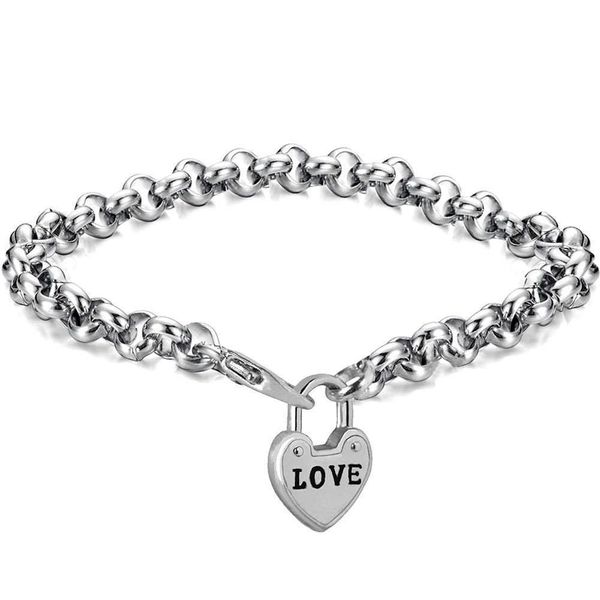 

love heart brand english love letter silver bracelet women's jewelry, Black