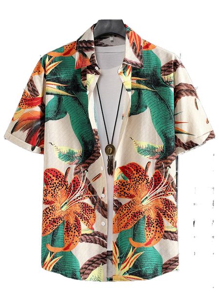 

men random tropical print shirt without tee v0my#, White;black