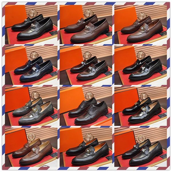 

luxury new paris h mens gentleman oxfords drive real leather wedding dress shoes with original box dust bag size eur 38-45, Black