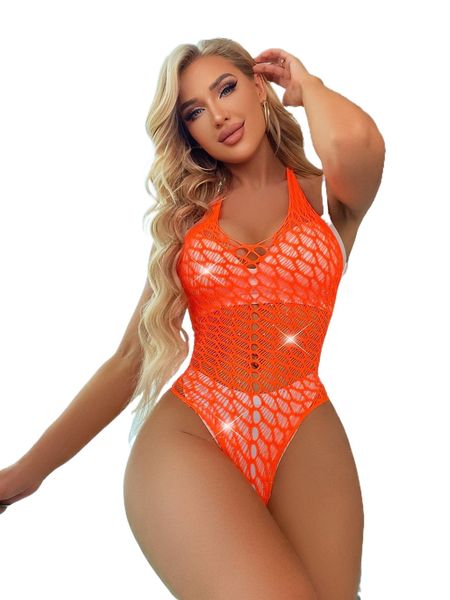 

rhinestone hollow out mesh teddy bodysuit without liner y0av#, Black;red
