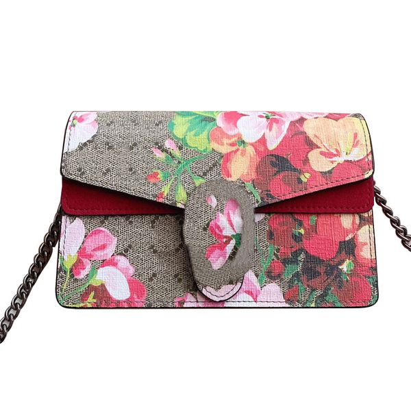 400249 Bolsos de lona con cabeza de serpiente Bolsos de diseñador para mujer Gram Tian Bicolor Blooms Cadena de impresión de letras Bolsos de hombro Bolso de patchwork 476432 Bolsos cruzados