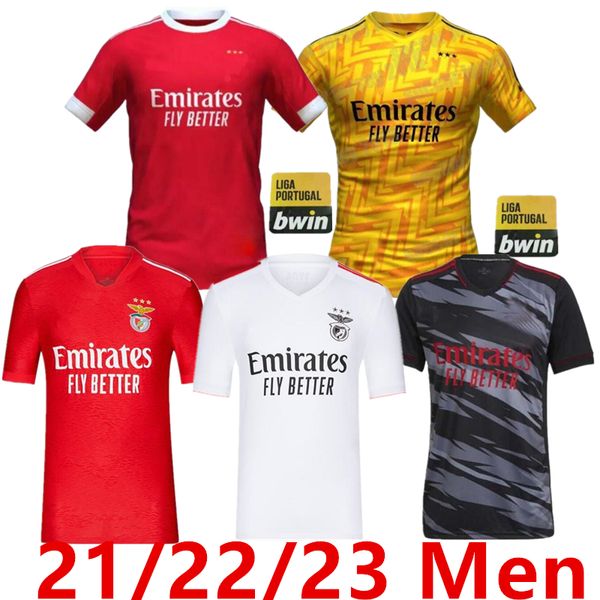 

21 22 23 fans benfica soccer jersey seferovic waldschmidt everton pizzi rafa darwin g.ramos 2021 2022 home away men kids kit football shirts, Black;yellow