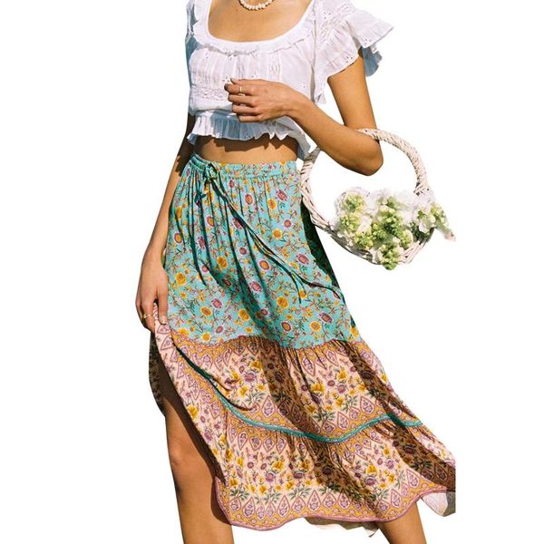 

skirts women's fashion high waist printed skirt shopping daily wearing, Black