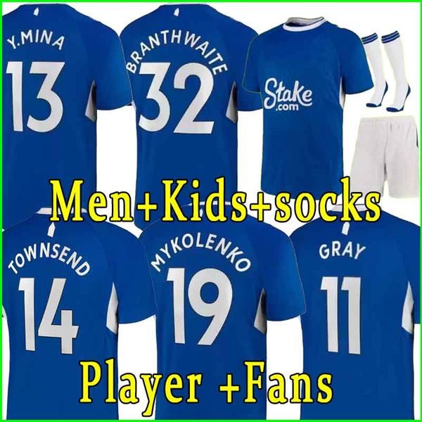 

everton 22 23 calvert-lewin soccer jersey james sigurdsson andre gomes keane walcot 2022 2023 kean richarlison tosun men kids kit uniform fu, Black;yellow