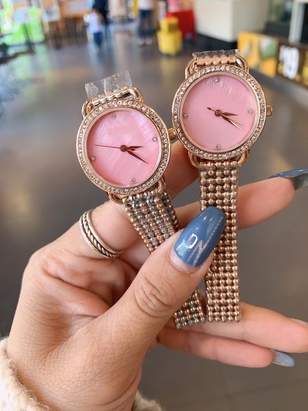 

selling women's size 28.5mm date girl diamond glass watch, 316 high-quality steel, feminine, high-end atmosphere gift watch, Slivery;brown