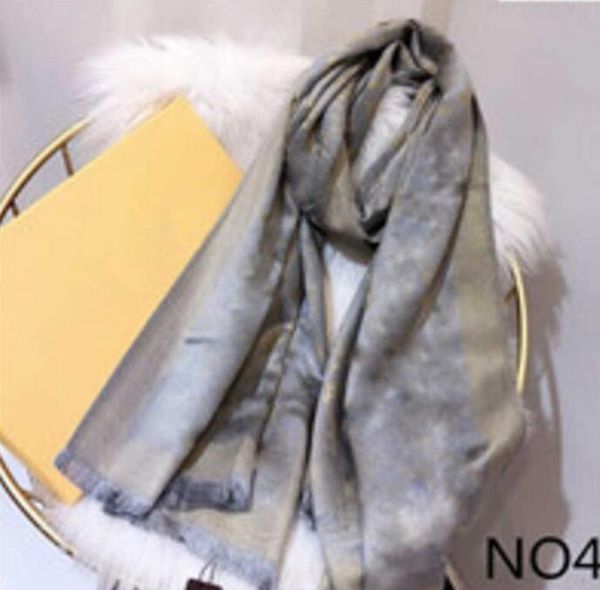 

2022 silk scarf 4 seasons pashmina scarf leaf clover fashion woman shawl scarves size about 180x70cm, Blue;gray