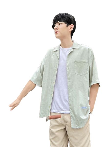 

men letter patched detail patched pocket drop shoulder shirt u5rv#, White;black