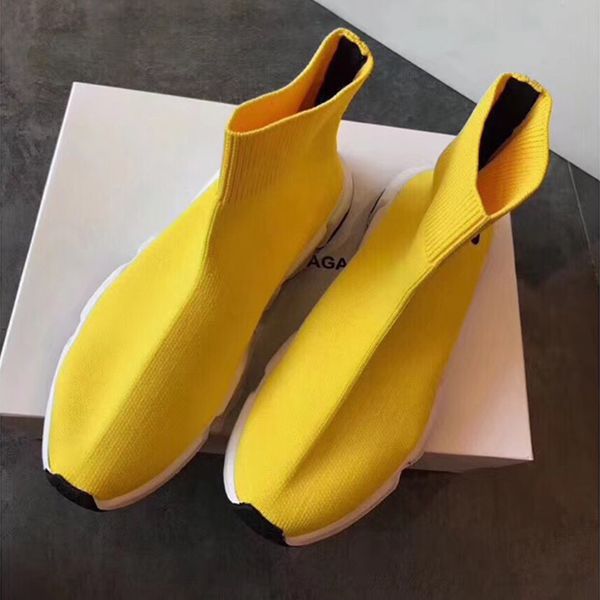 

brand new color yellow 8 colors luxury boots sock shoes bb casual speed trainer sneakers trainer stretch-knit race runners eu size 36-46, Black