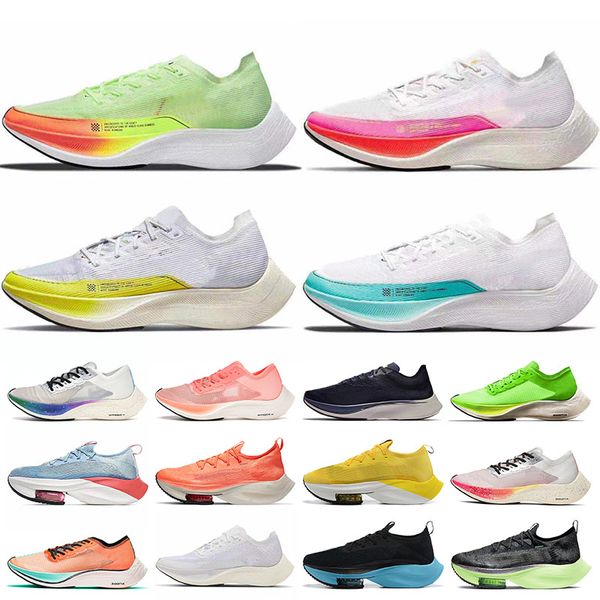 

zoom typer boat running shoes for mens womens tempos next% fk zoomx pure platinum neon rainbow bright mango watermelon light weight run snea
