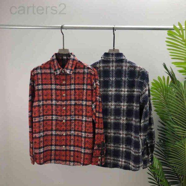 

men's casual shirts designer autumn and winter new ch crowe long sleeved shirt casual men's cross sanskrit full printing card ok70, White;black