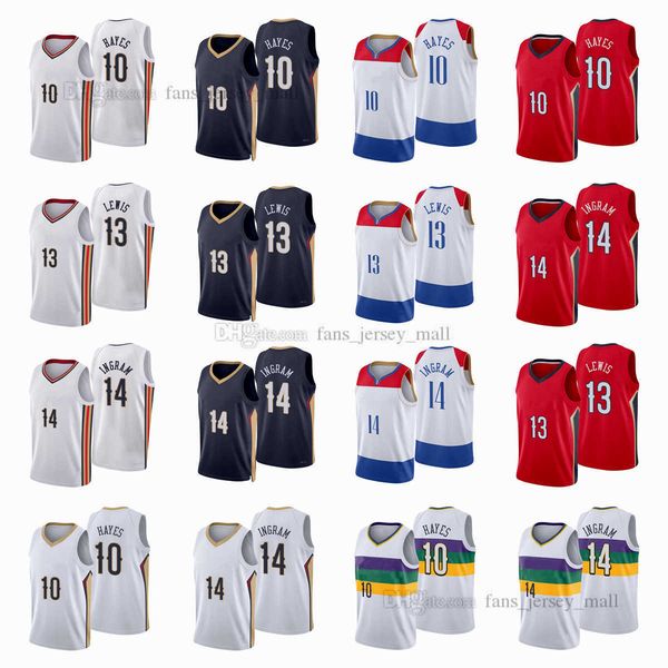 

printed city basketball jerseys brandon 14 ingram jaxson 10 hayes kira 13 lewis jersey color white red black, Black;red