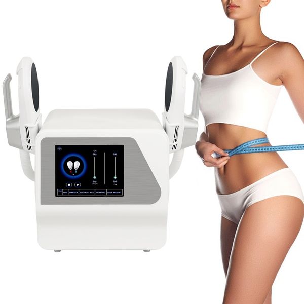 

salon use 2 handles high-intensity focused hiemt ems tech slimming slim muscle building reduce fat body sculpting air cooling beauty equipme