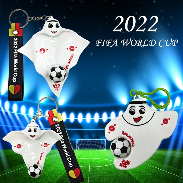 

2022 qatar world cup mascot figures keychain keyring pendant souvenirs fan supplies football doll collectibles
