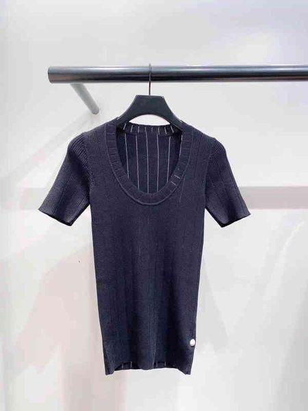 

women's sweaters s family spring and summer simple round neck slim fitting short sleeve knitted elastic versatile women's, White;black