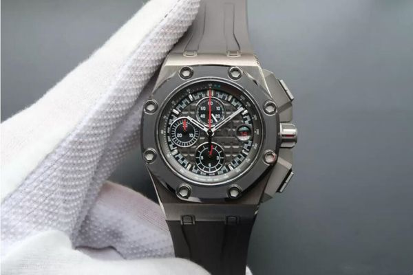 

jf luxury watch 26568 mens watches cal.3126 movement automatic chronograph 28800 vph rose gold case ceramic bezel rubber strap, Slivery;brown