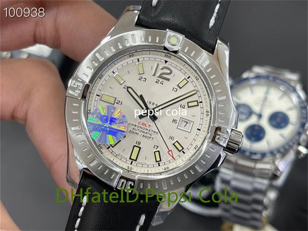

new men's watches challenger series 1884 44mm automatic mechanical watch 904l gf factory made eta2824 movement sapphire fashion diving, Slivery;brown