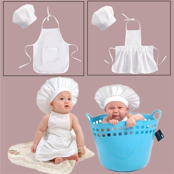 Kleidungssets Baby Kochmütze Set Pographic Junior Schürze Kinder Kochutensilien Mädchen Jungen Küchenzubehör