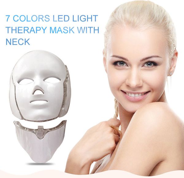 

seven colors led facial mask pn therapy anti-acne wrinkle removal skin rejuvenation face whitening spa mask machine 630nm wavelength increas