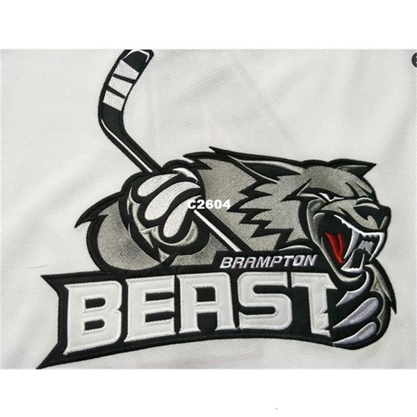 CHEN37 MENS CUDDADOS BRAMPTON BEAST ATHLIT ATHLIT ECHL HOCKEY JERSEY BERDECIMENTO BRANDO HOCKKEY Jersey ou personalizado qualquer nome ou número de camisa retrô