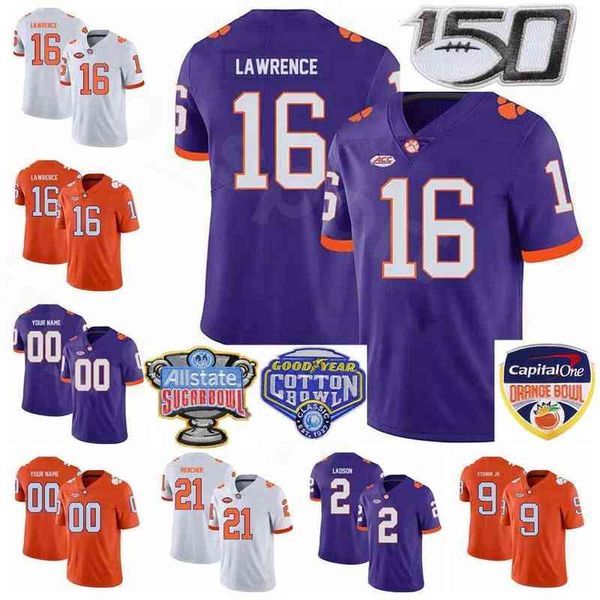 

women men youth ncaa college clemson tigers football travis etienne jr jersey trevor lawrence darien rencher amari rodgers frank ladson, Black