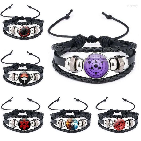 Charm Armbänder Anime Sharingan Auge Armband Vintage Figur Leder Goth Mode Armreif Für Fans Männer Schmuck Geschenke 2022 TrendyCharm Inte22