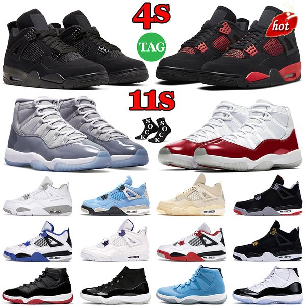 

jumpman 4 11 mens basketball shoes 4s red thunder black cat 11s cool grey cherry men womens trainers outdoor retro sports sneakers