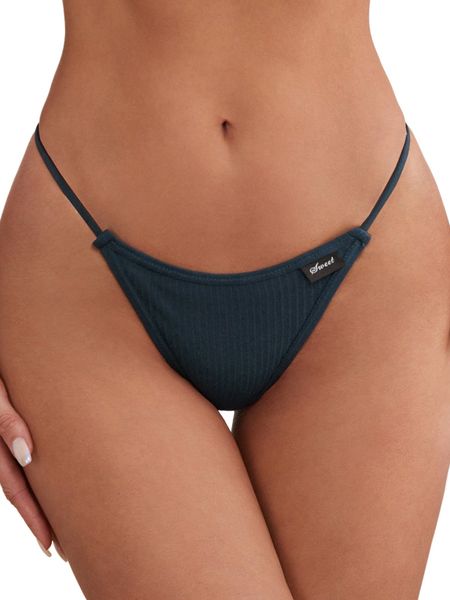 

plain rib thong g3hp#, Black;red
