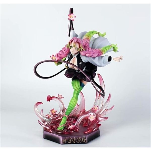 

anime demon slayer kimetsu no yaiba figure kanroji mitsuri anime pvc action figure toy gk game statue collectible model doll toy y2261