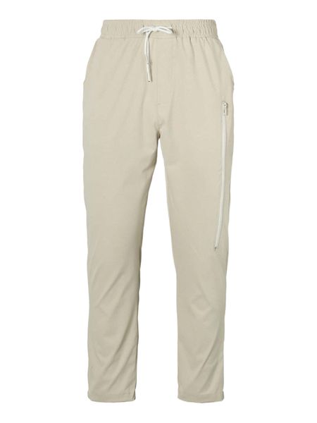 

men zipper detail drawstring waist pants u60r#, Black