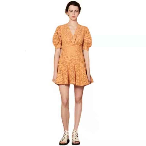 

casual dresses s home spring and summer small design bubble sleeve v-neck lace hollow hook flower fishtail, Black;gray