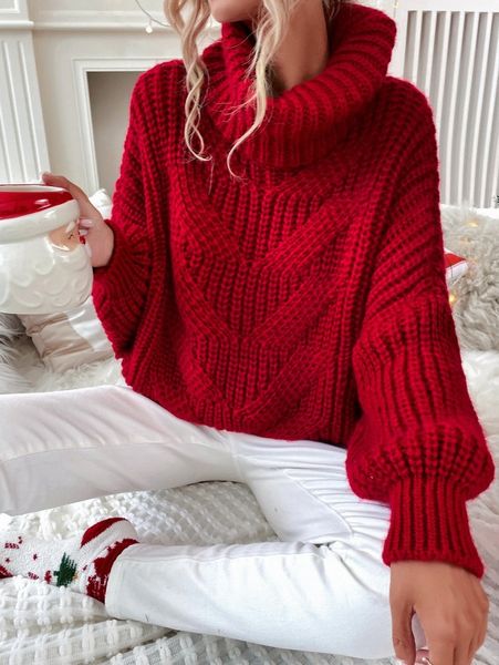 

turtleneck batwing sleeve sweater u6dr#, White;black