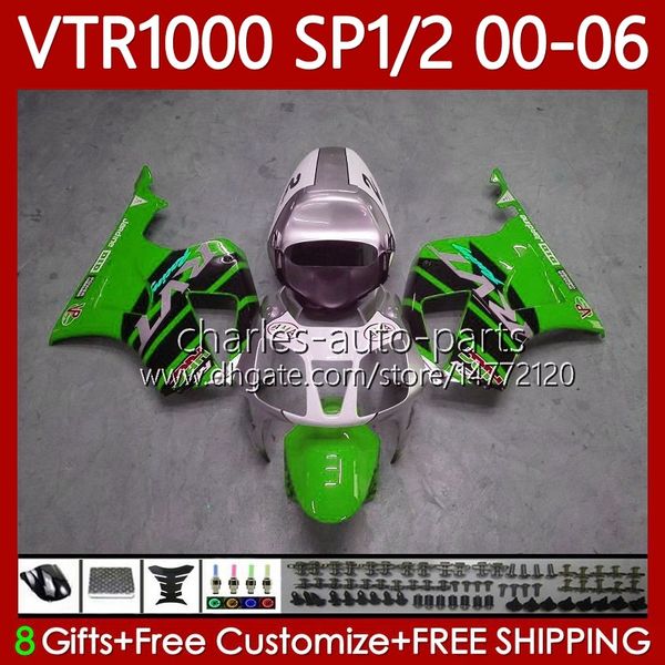 Carrozzeria OEM per HONDA VTR RTV 1000 RC51 00-06 Carrozzerie 123No.134 SP1 SP2 VTR1000 RTV1000 00 01 02 03 2004 2005 2006 VTR-1000 2000 2001 2002 2003 Verde nero 04 05 06 Carenatura