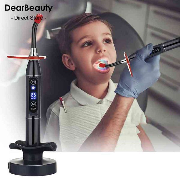 

wireless led dental curing light blue cordless cure lamp machine adjustable working time tool teethwhitening 220713