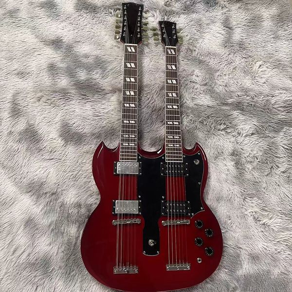 

famous double neck electric guitar all-round guitar made of solid wood professional high-level