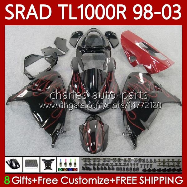 OEM кузов для Suzuki SRAD TL1000R TL-1000 TL 1000 R 98-03 Body 118No.18 TL-1000R TL1000 R 98 99 00 01 02 03 TL 1000R 1998 1999 2000 2001 2002 2003 Объемный комплект Красный пламенный