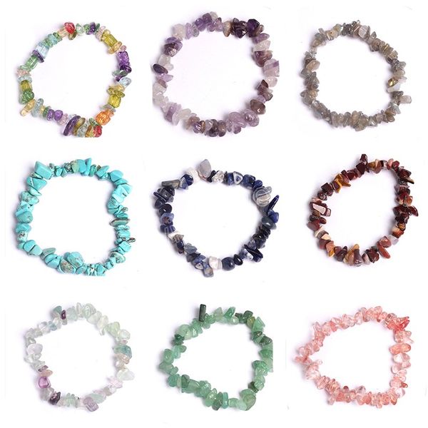 

irregular crystals bracelet natural stone chips agates bracelet fashion wedding party jewelry accessories, Golden;silver