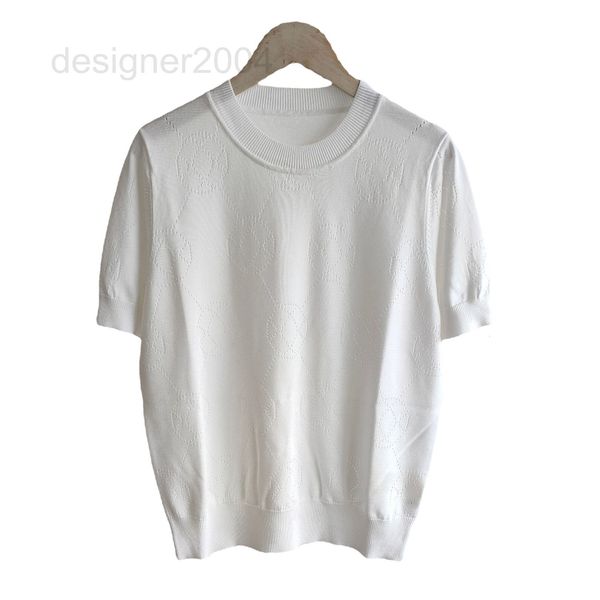 

women's sweaters designer good quality 2022 spring / summer women's new hollow out solid color round neck short sleeve thin pullov, White;black