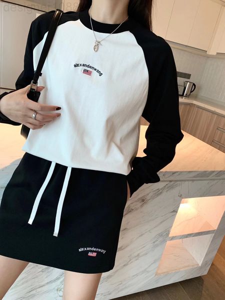 

two piece dress designer aw dawangjia 22 spring and summer new letter printed round neck lace up skirt casual sports suit u8wb, White