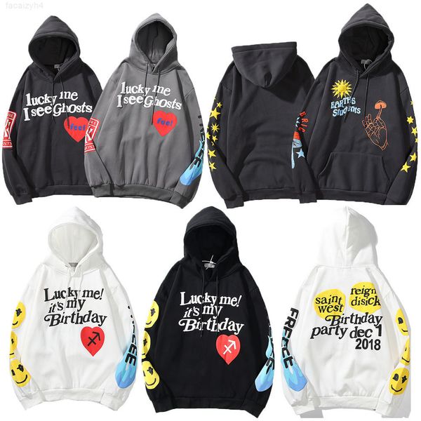 

hoodie 2021 trendy european and american hip hop love letter printing loose hooded sweater lovers coat men's women's fashion, Black