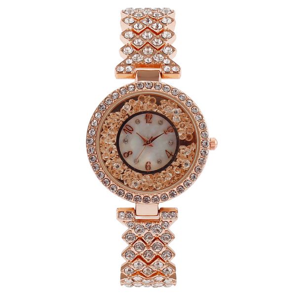 

fashion iced out watches womens luxury bust down watch wristwatches for women ladies m1083, Slivery;brown