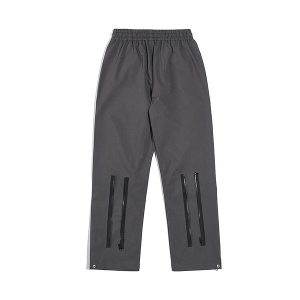 

hip hop drawstring back zipper breathable casual trousers mens straight solid color oversized track, Black;brown