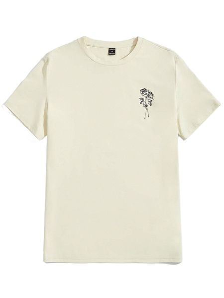 

men floral print tee k6ci#, White;black