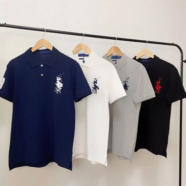

designer polo mens tshirts big horse rl embroidery womens letter t-shirts printing polos summer casual short sleeve lapel tees ralph lauren, White;black