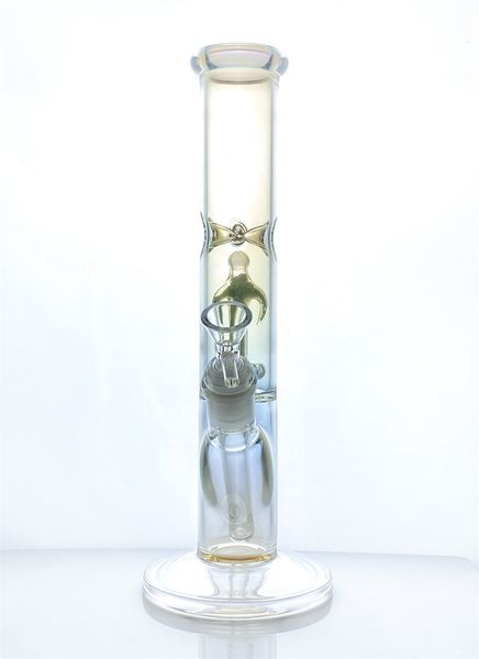 Novo Bong Bong Clean Borossilicate Glass Luminous Tube Hookah Bubbler com 1 haste para baixo e conector de 14 mm