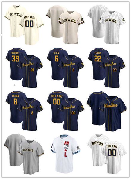 

custom jersey milwaukee''brewers''mens women youth 22 christian yelich 8 ryan braun 39 corbin burnes 6 lorenzo cain base, Blue;black