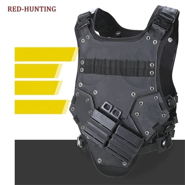

army hunting molle vest tf3 airsoft vest outdoor body armor swat combat painball black vest for men 201215, Black;white