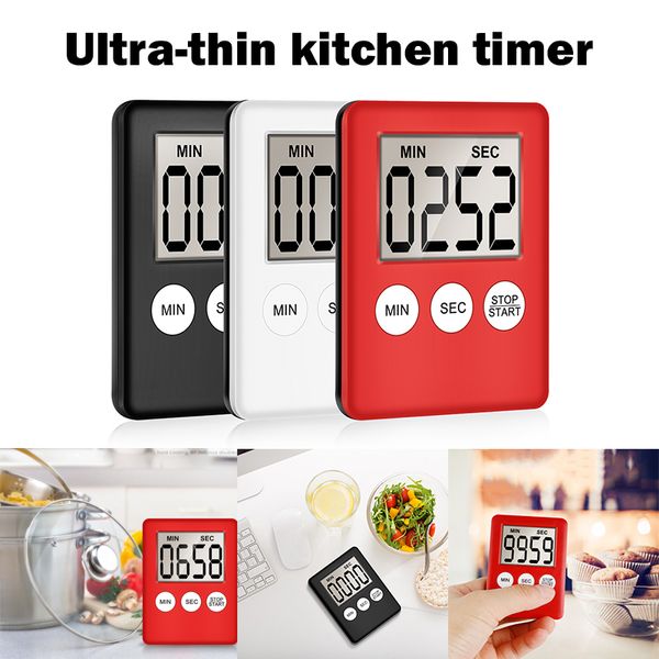 Schermo digitale LCD super sottile Timer per il conto alla rovescia della cucina Magnete Orologio Sonno Cronometro Orologio Temporizador