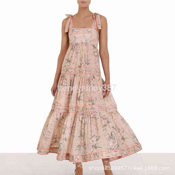 

dresses z casual home cotton linen blended flower print mosaic bra seaside holiday long suspender dress, Black;gray